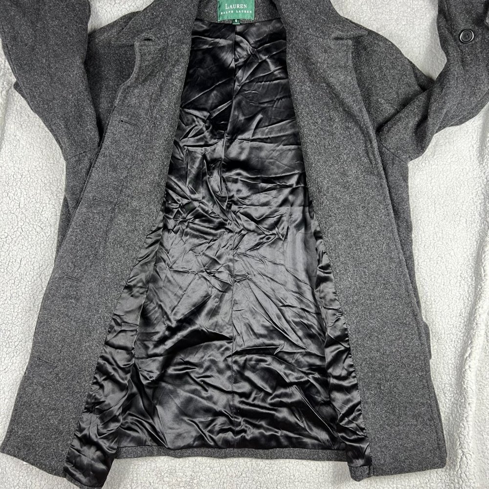 Vintage Lauren Ralph Lauren Wool Coat Womens 6 Grey Jacket LRL Made In USA - Picture 4 of 9
